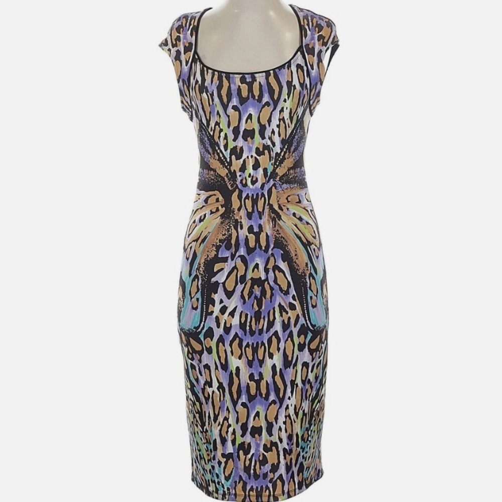 Hale Bob Cocktail Multicolor Animal Print Dress. Size M.